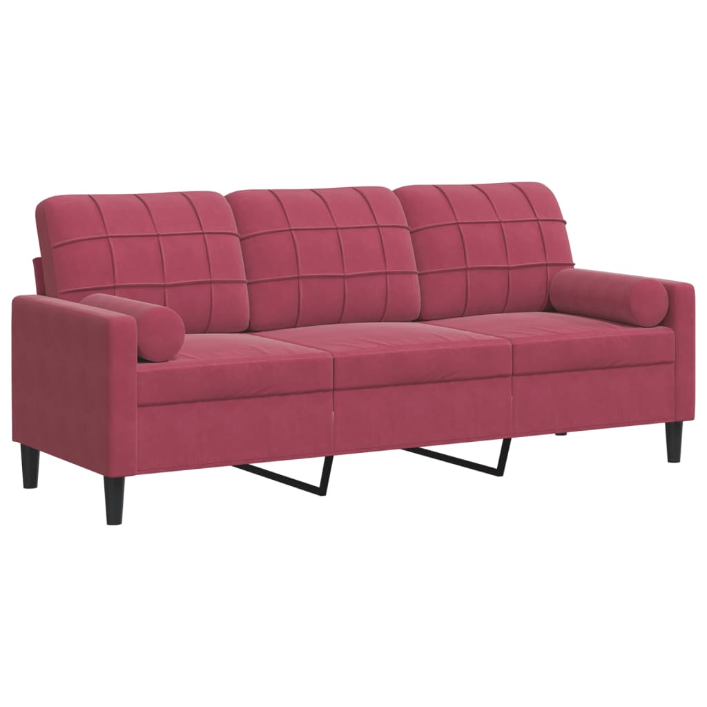 Canapé moderne avec oreillers décoratifs en velours - Modèle Milan