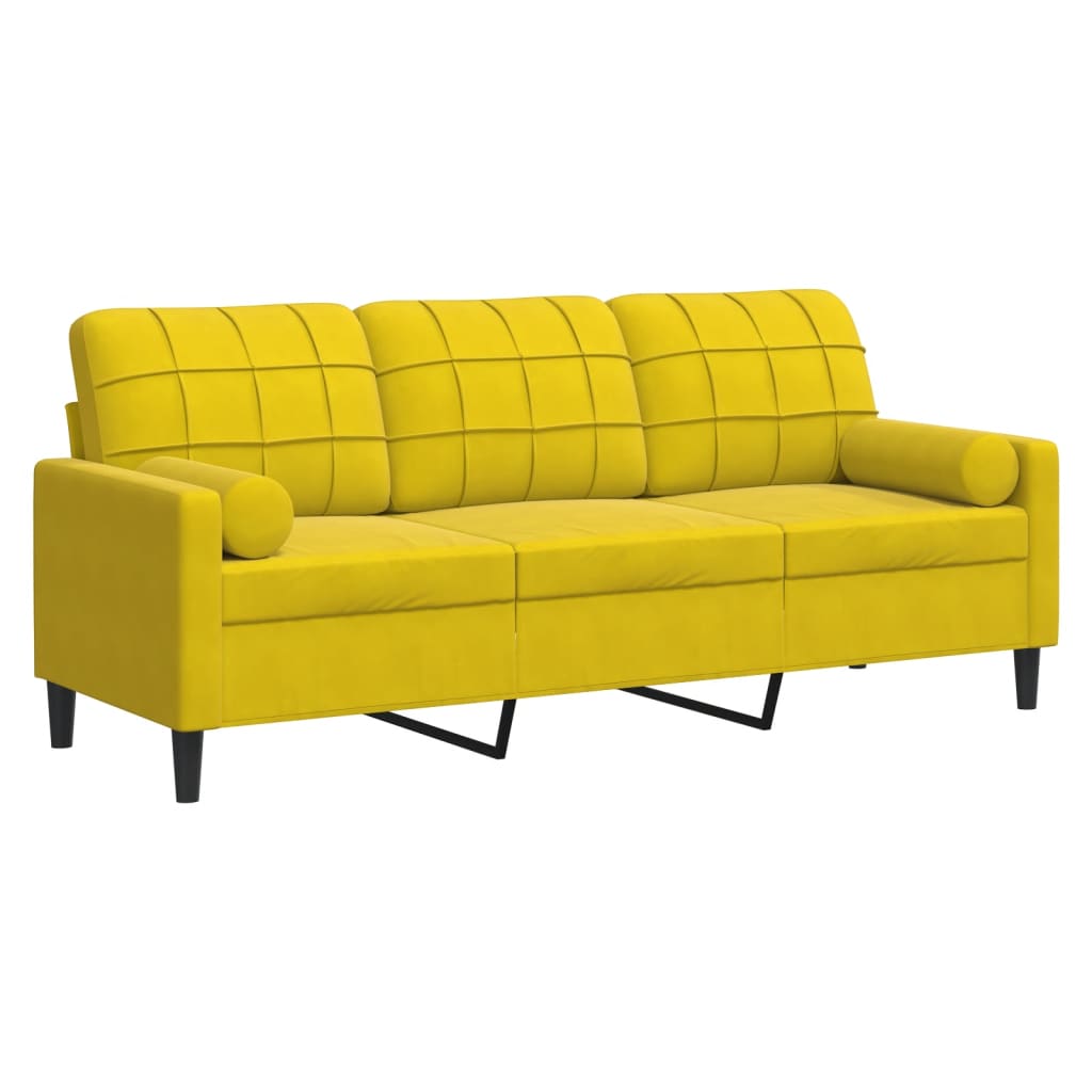 Canapé moderne avec oreillers décoratifs en velours - Modèle Milan