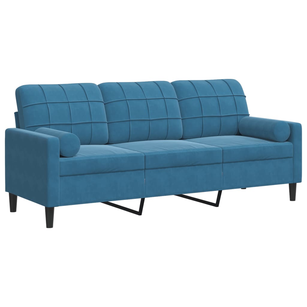 Canapé moderne avec oreillers décoratifs en velours - Modèle Milan