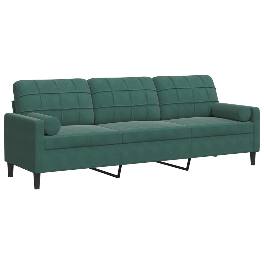 Canapé moderne avec oreillers décoratifs en velours - Modèle Milan
