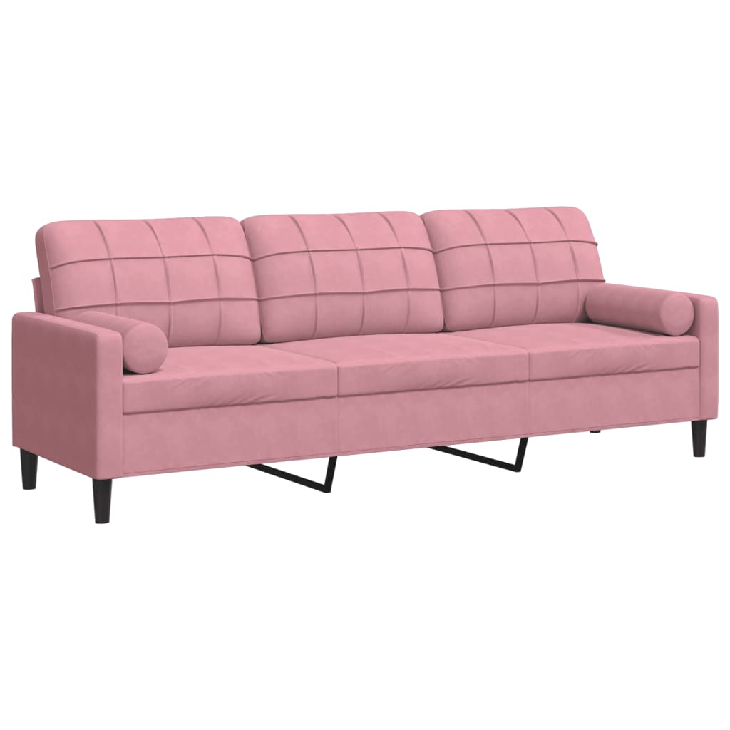 Canapé moderne avec oreillers décoratifs en velours - Modèle Milan