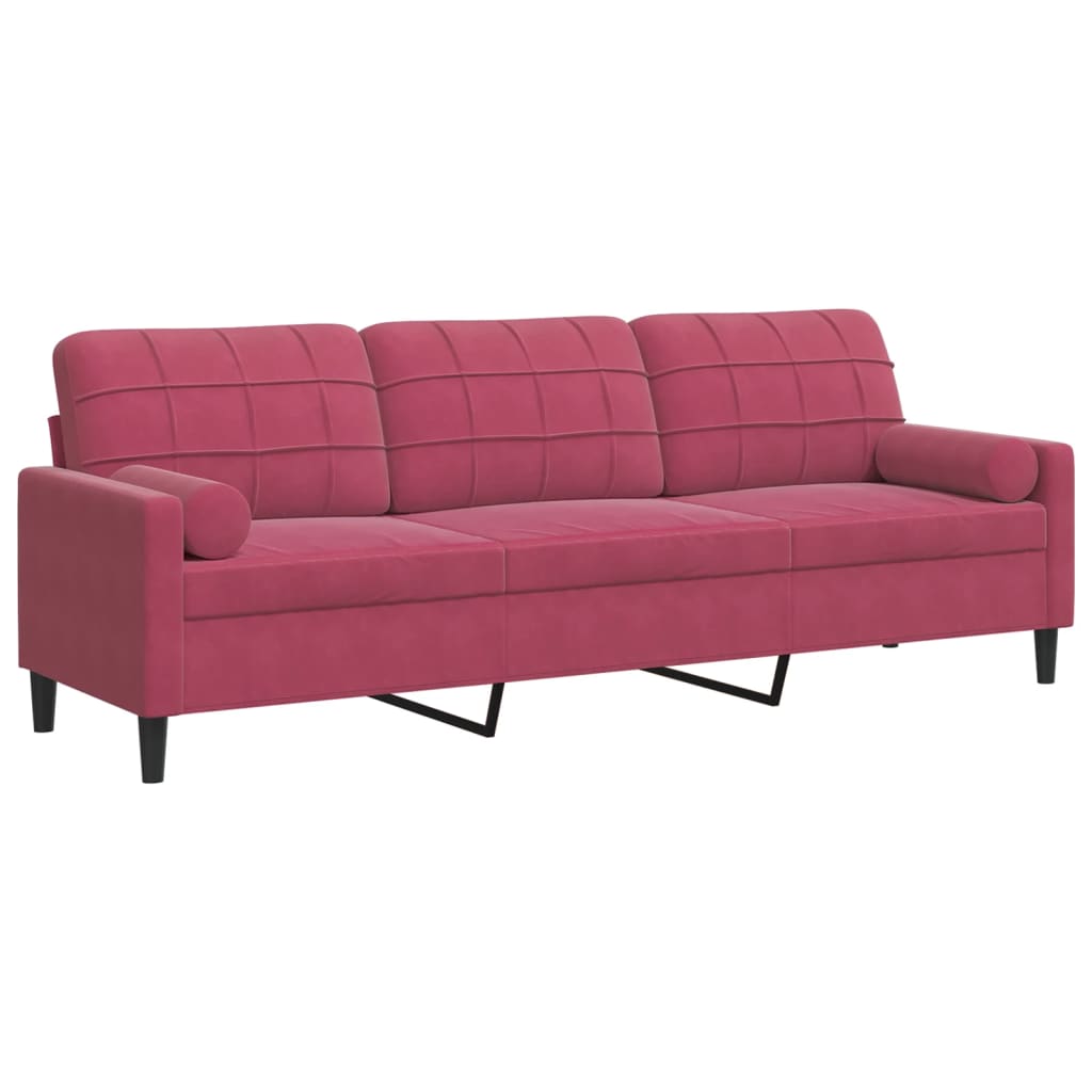 Canapé moderne avec oreillers décoratifs en velours - Modèle Milan