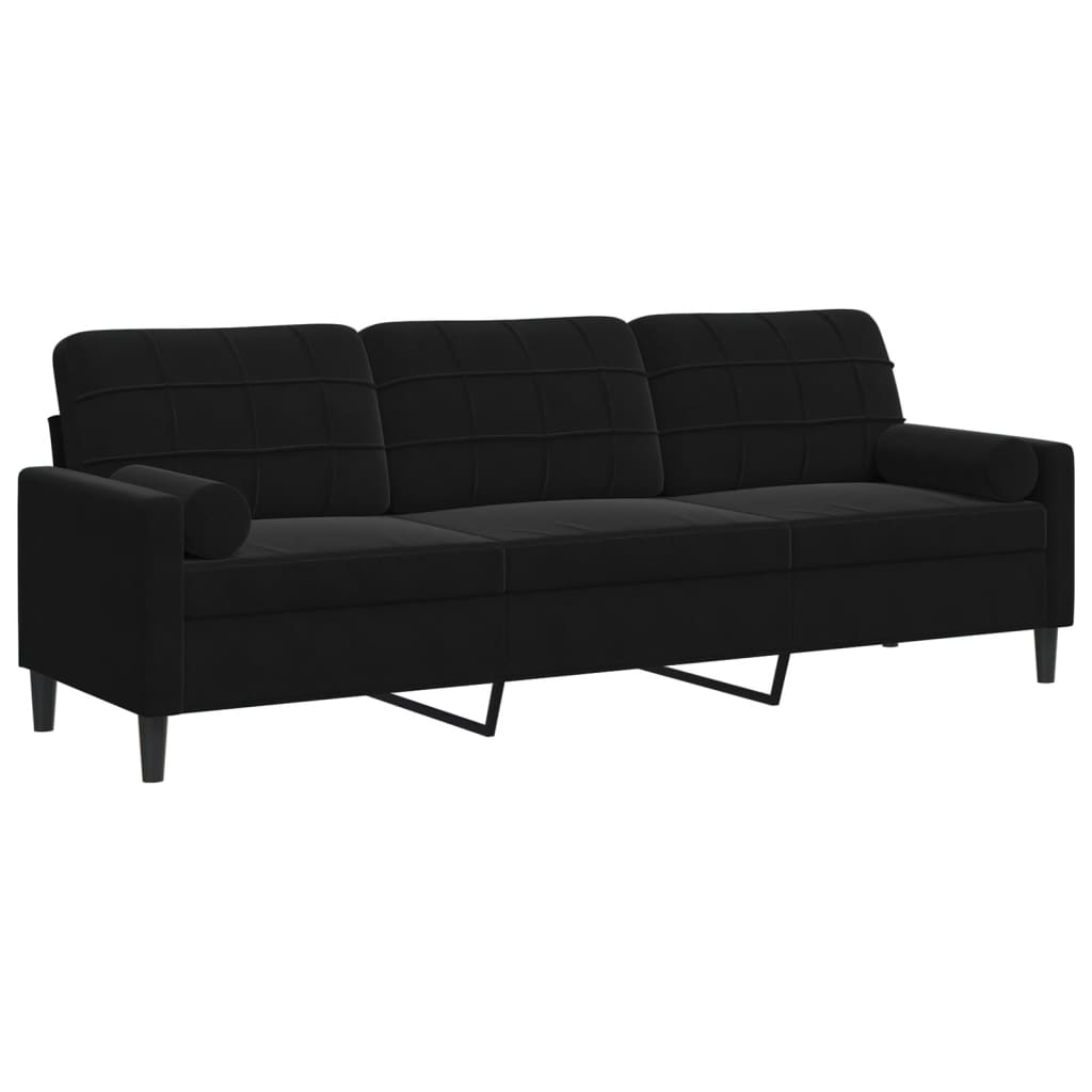 Canapé moderne avec oreillers décoratifs en velours - Modèle Milan