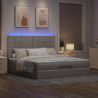 Lit coffre ottoman avec matelas - surmatelas - tête de lit XL - Modèle Eléonore