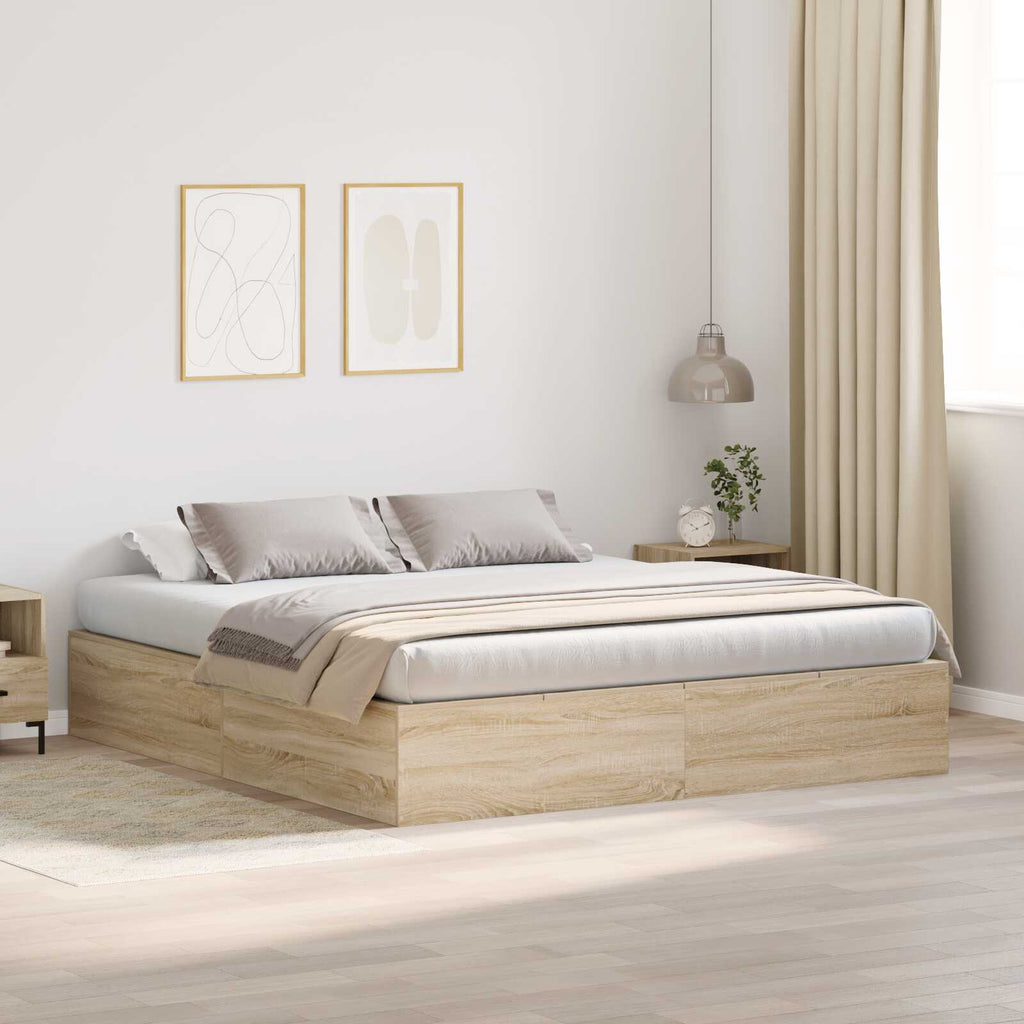 Lit coffre en bois avec rangements - Modèle Lyséa
