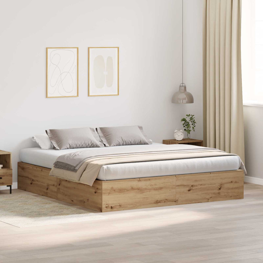 Lit coffre en bois avec rangements - Modèle Lyséa