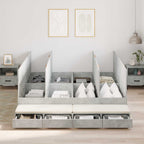 Lit coffre en bois avec rangement - matelas inclus - Modèle Naya