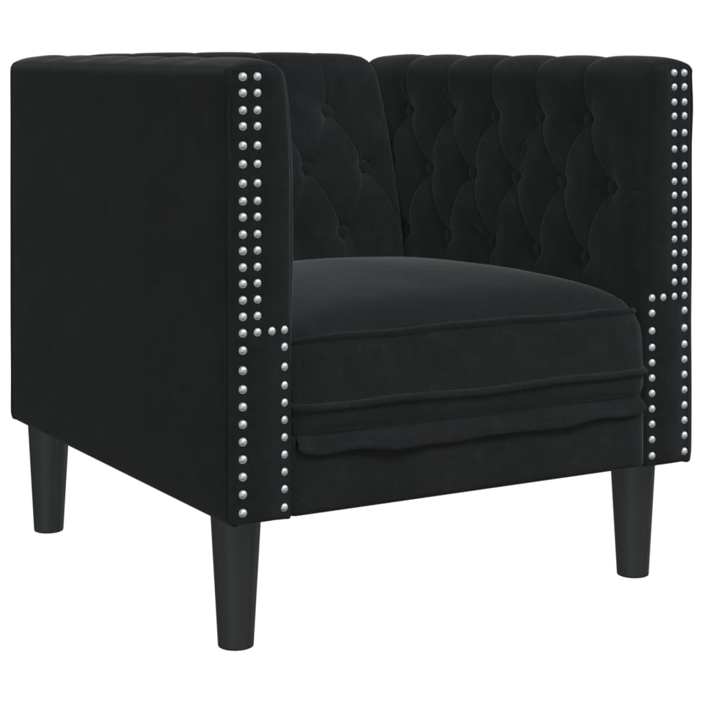 Fauteuil Chesterfield en velours - Modèle Georges