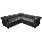 Canapé d'angle Chesterfield en similicuir - Modèle Clément