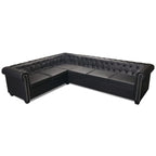 Canapé d'angle Chesterfield en similicuir - Modèle Clément