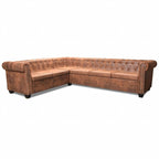 Canapé d'angle Chesterfield en similicuir - Modèle Clément