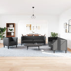 Ensemble de canapé Chesterfield en similicuir - Modèle Arthur
