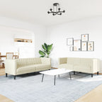 Ensemble de canapé Chesterfield en similicuir - Modèle Arthur