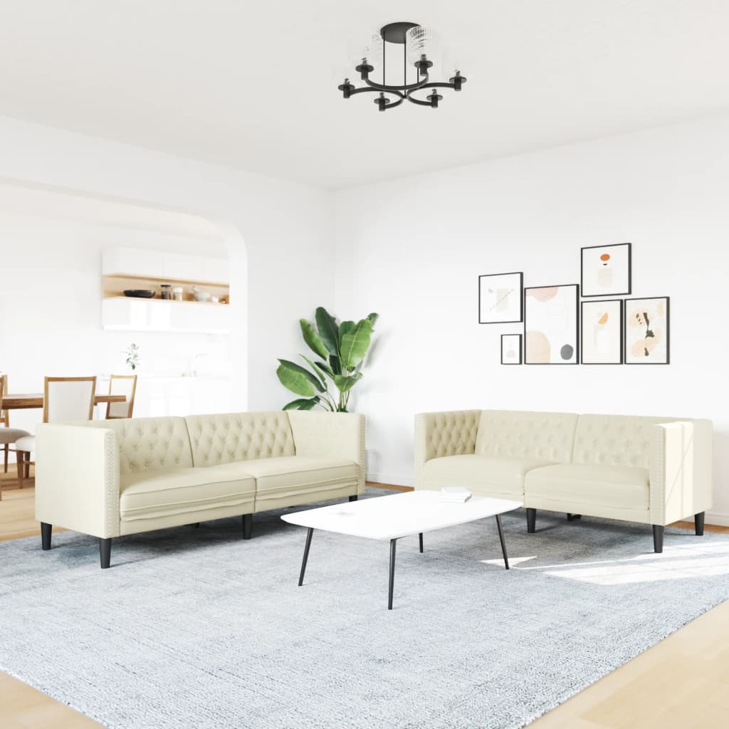 Ensemble de canapé Chesterfield en similicuir - Modèle Arthur