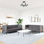 Ensemble de canapé Chesterfield en similicuir - Modèle Arthur