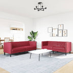 Ensemble de canapé Chesterfield en similicuir - Modèle Arthur