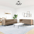 Ensemble de canapé Chesterfield en similicuir - Modèle Arthur