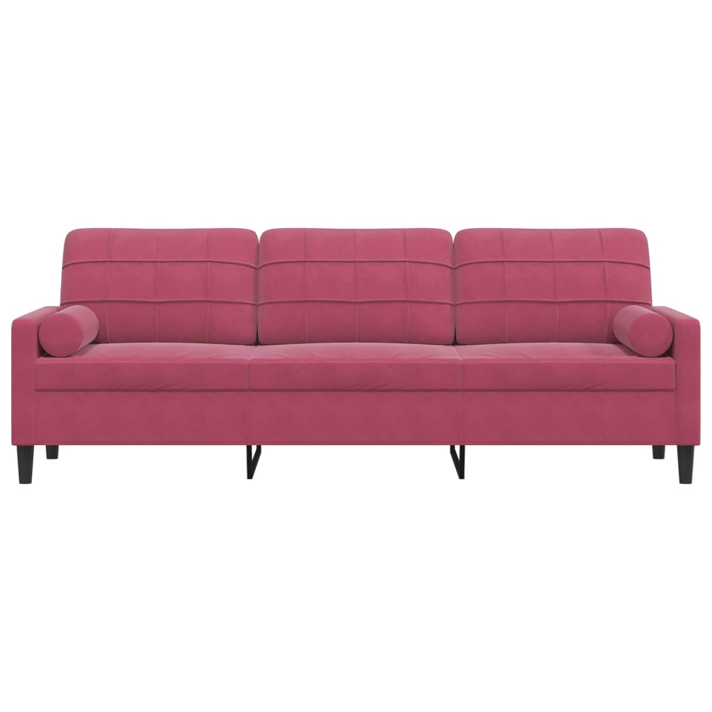 Canapé moderne avec oreillers décoratifs en velours - Modèle Milan