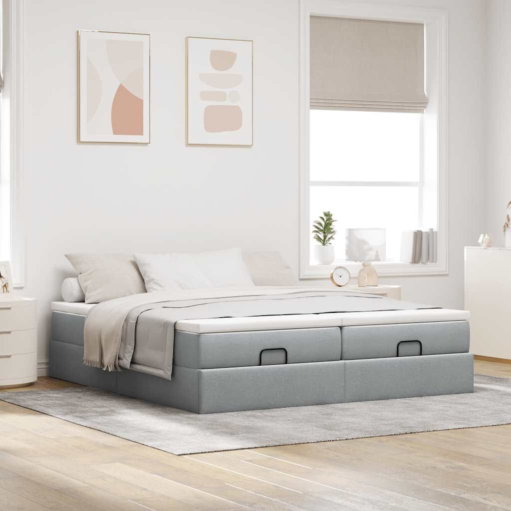 Lit coffre ottoman avec matelas - surmatelas - Modèle Amélia