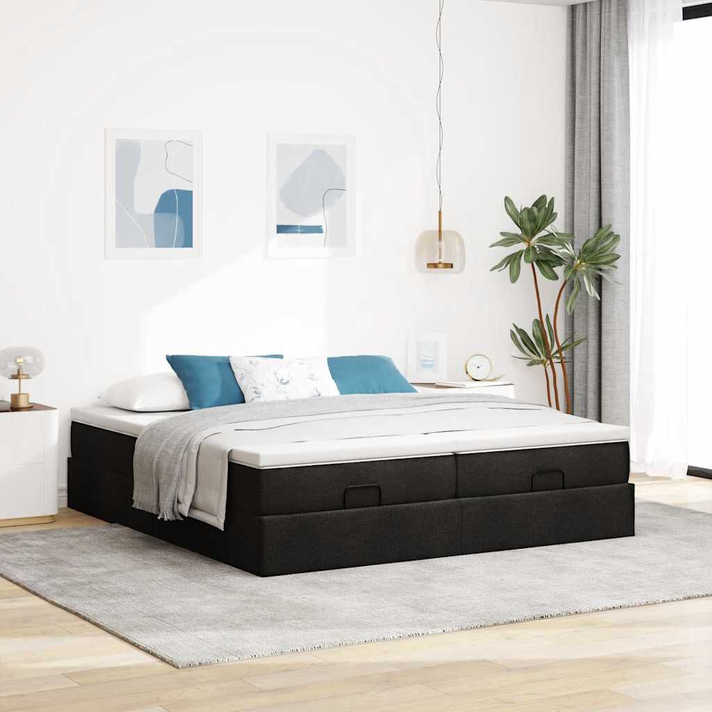 Lit coffre ottoman avec matelas - surmatelas - Modèle Amélia