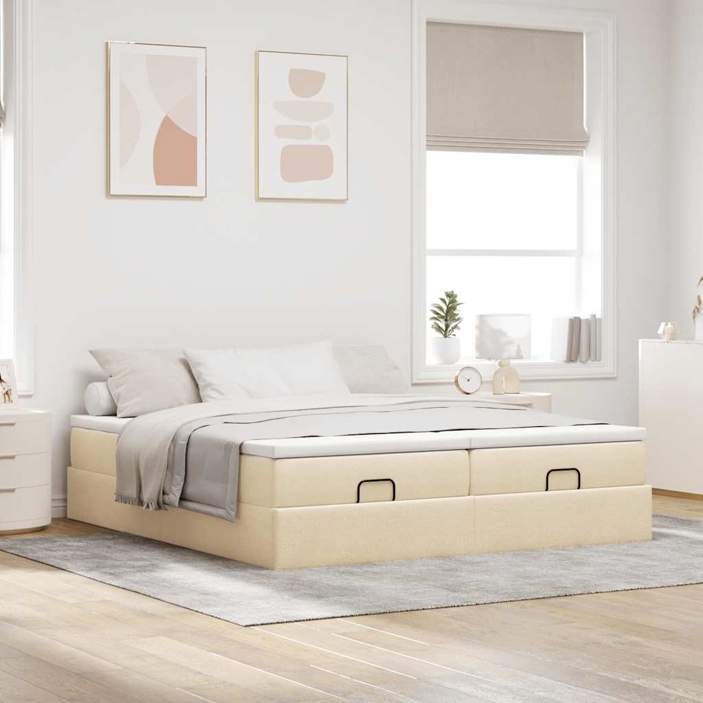 Lit coffre ottoman avec matelas - surmatelas - Modèle Amélia