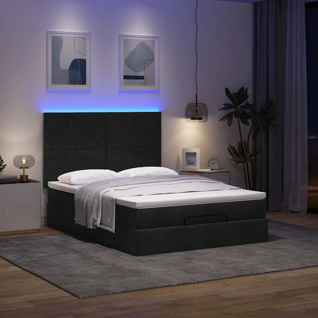 Lit coffre ottoman avec matelas - surmatelas - tête de lit XL - Modèle Eléonore