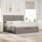 Lit coffre ottoman avec matelas - surmatelas - tête de lit XL - Modèle Eléonore