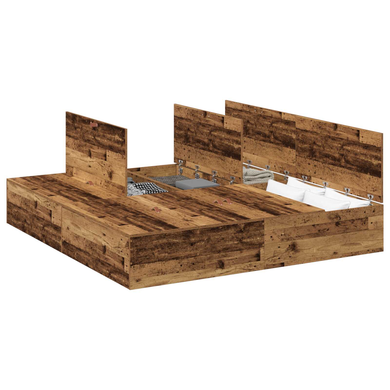 Lit coffre en bois avec rangements - Modèle Lyséa