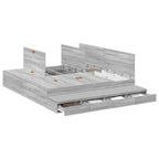 Lit coffre en bois avec rangement - matelas inclus - Modèle Naya