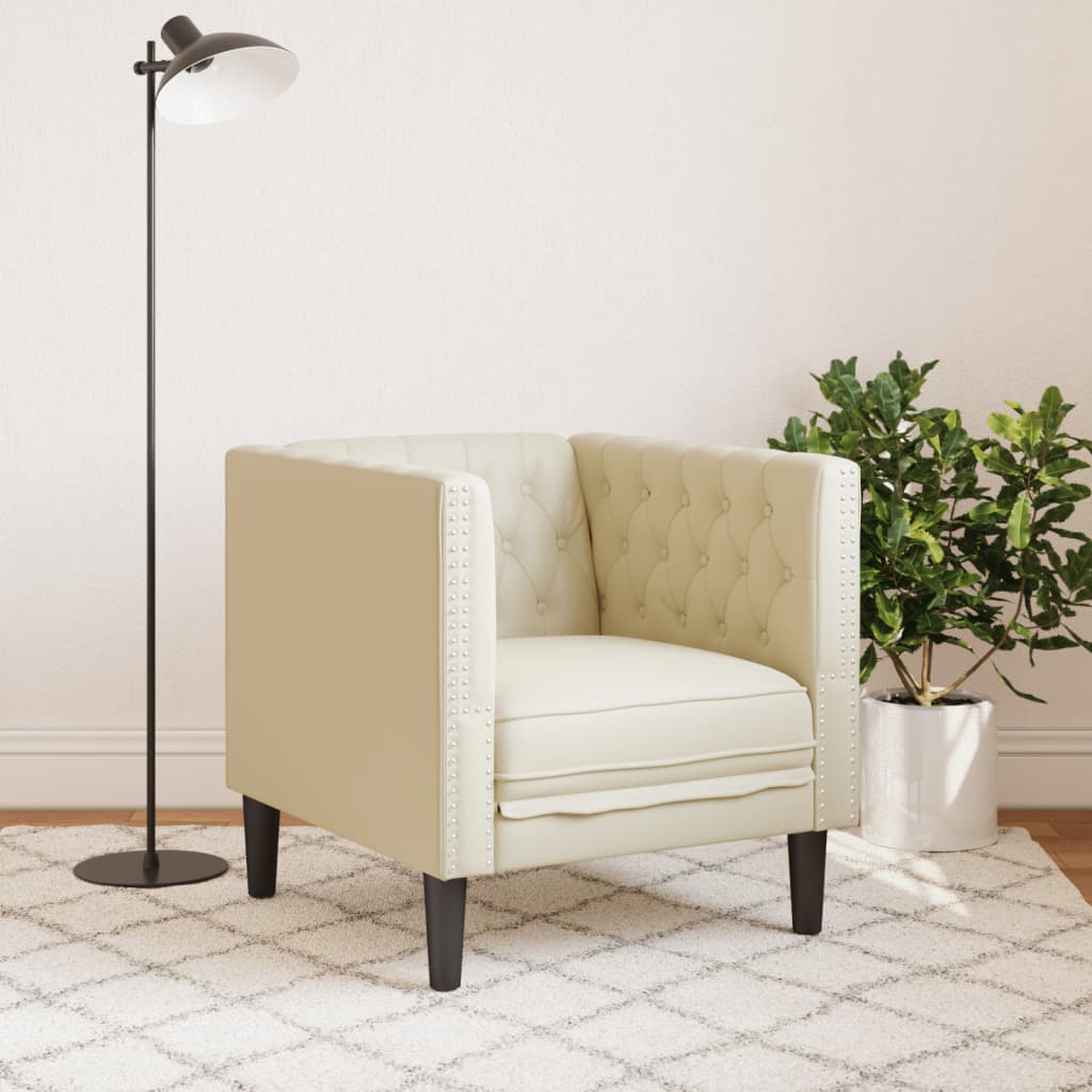 Fauteuil Chesterfield en similicuir - Modèle Oscar