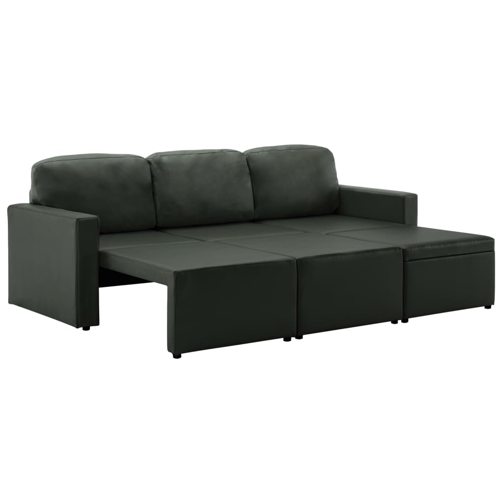 Canapé d'angle convertible en similicuir - Modèle Alma