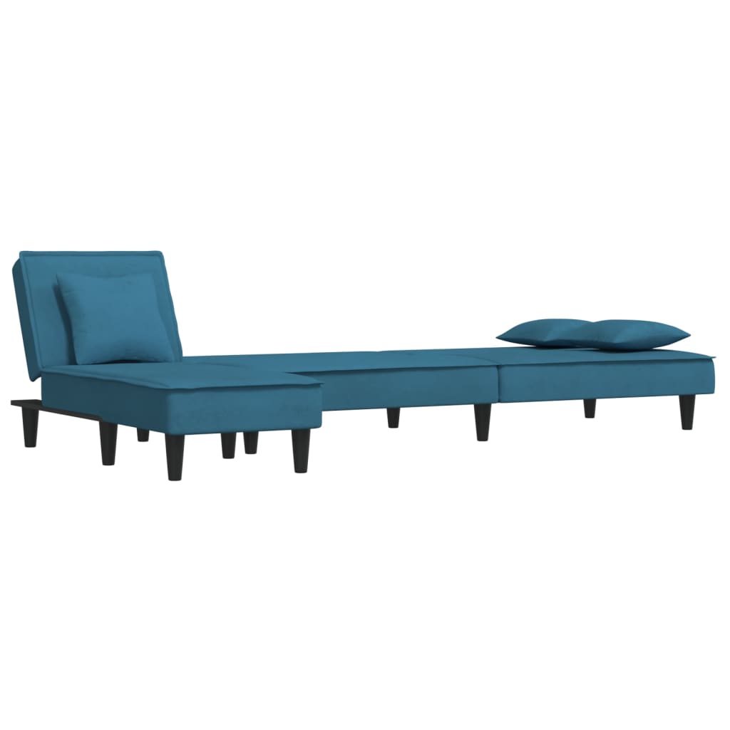 Canapé d'angle convertible en velours - Modèle Timo