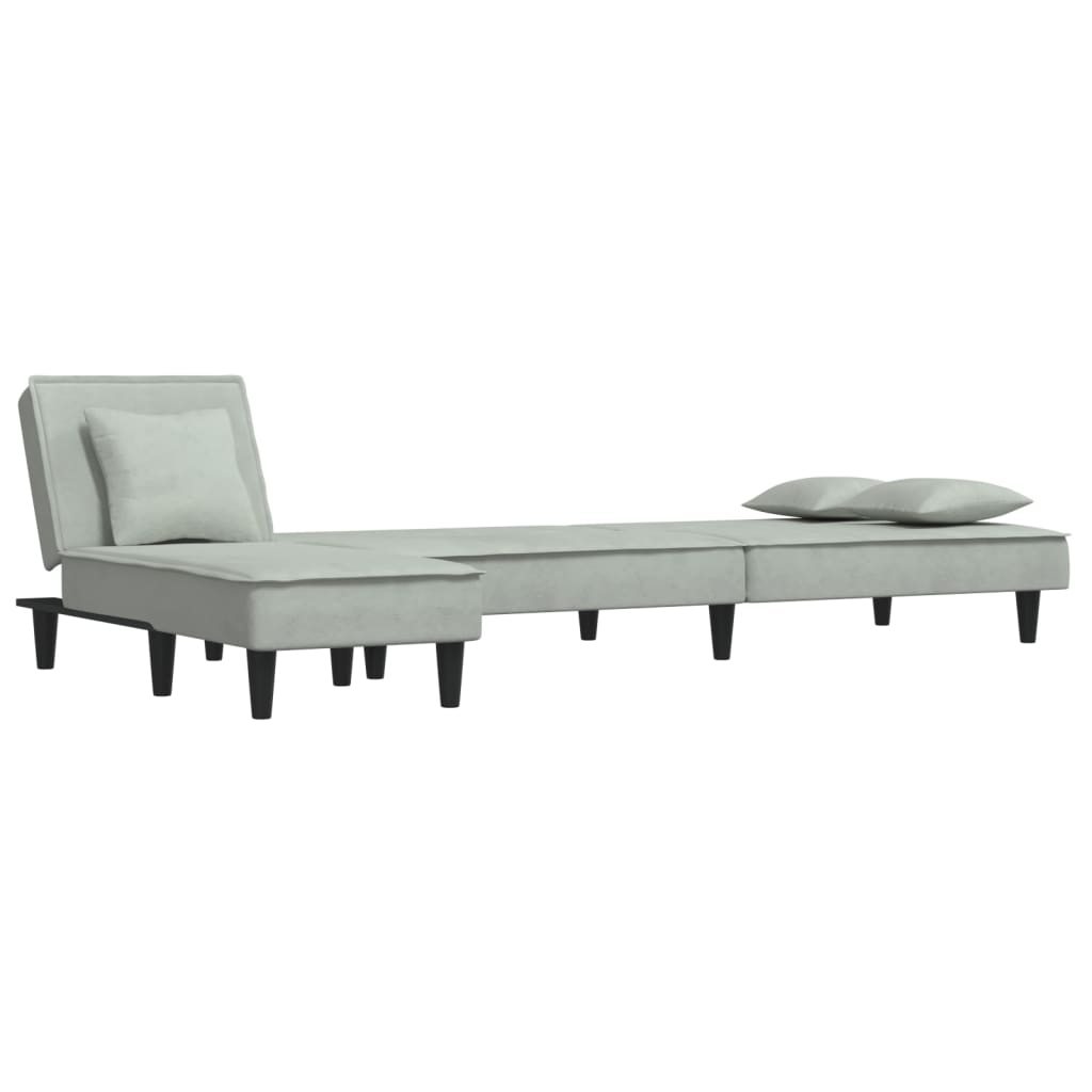 Canapé d'angle convertible en velours - Modèle Timo