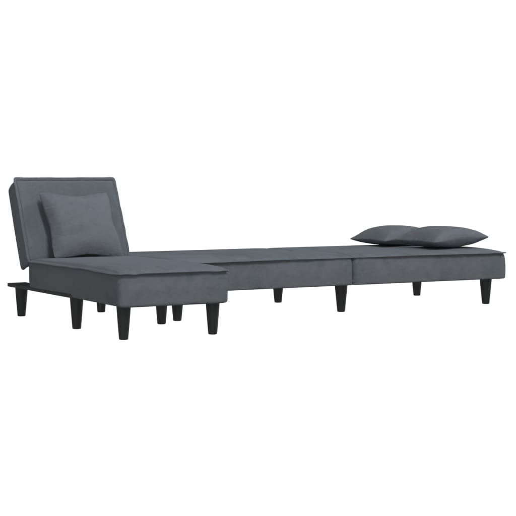 Canapé d'angle convertible en velours - Modèle Timo