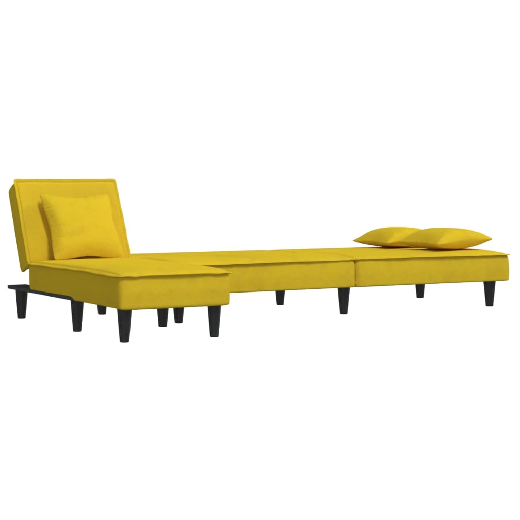 Canapé d'angle convertible en velours - Modèle Timo