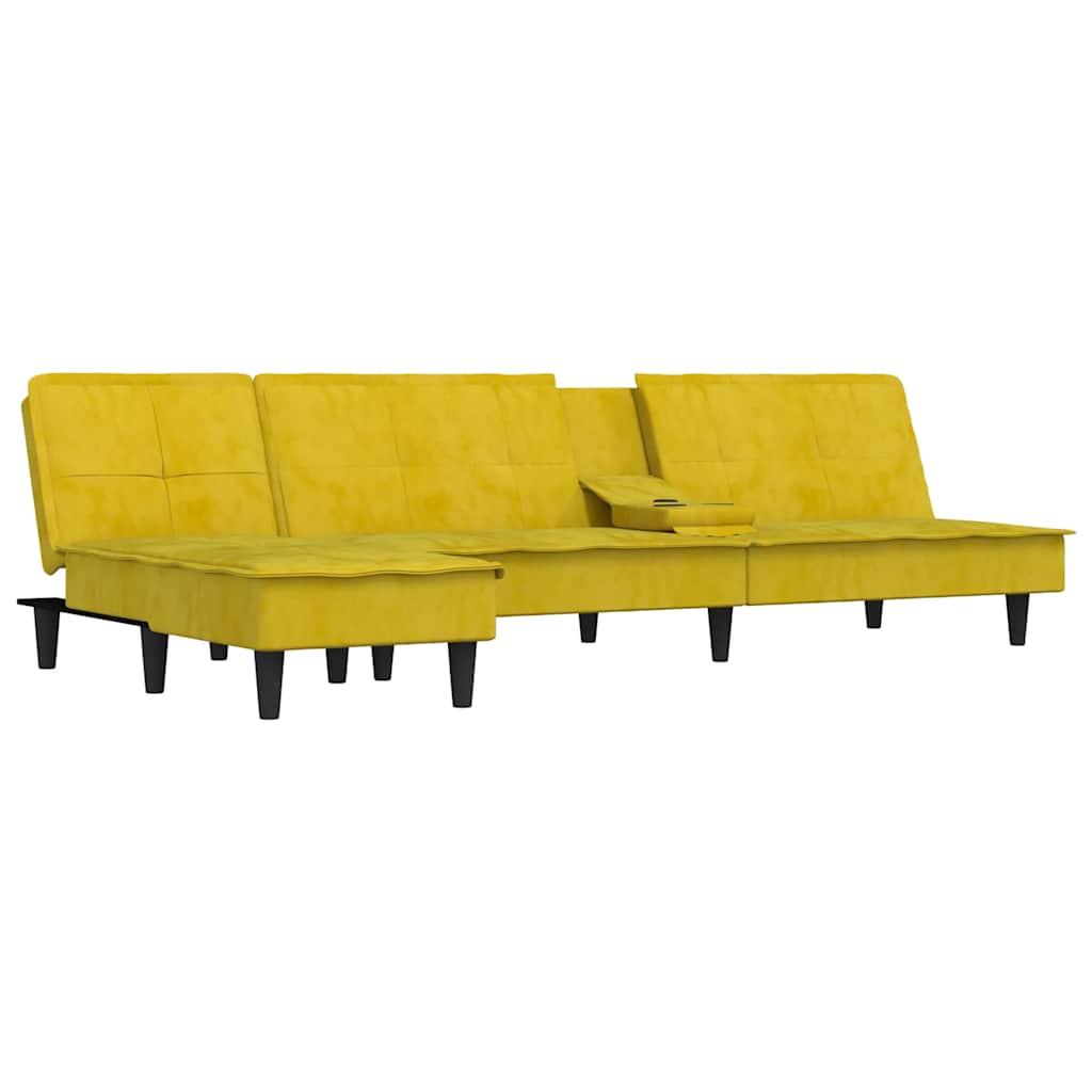 Canapé d'angle convertible en velours - Modèle Ysée