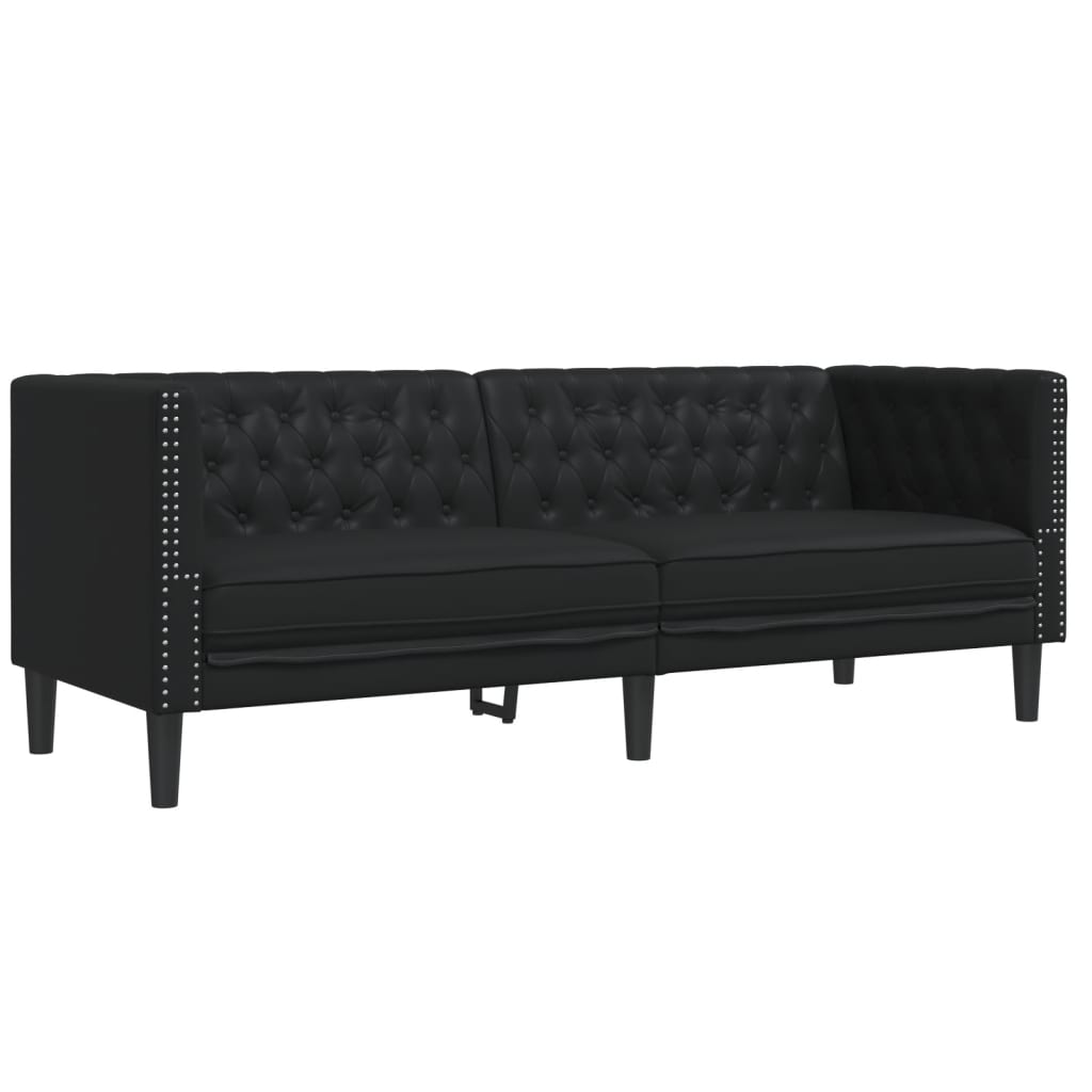 Ensemble de canapé Chesterfield en similicuir - Modèle Arthur