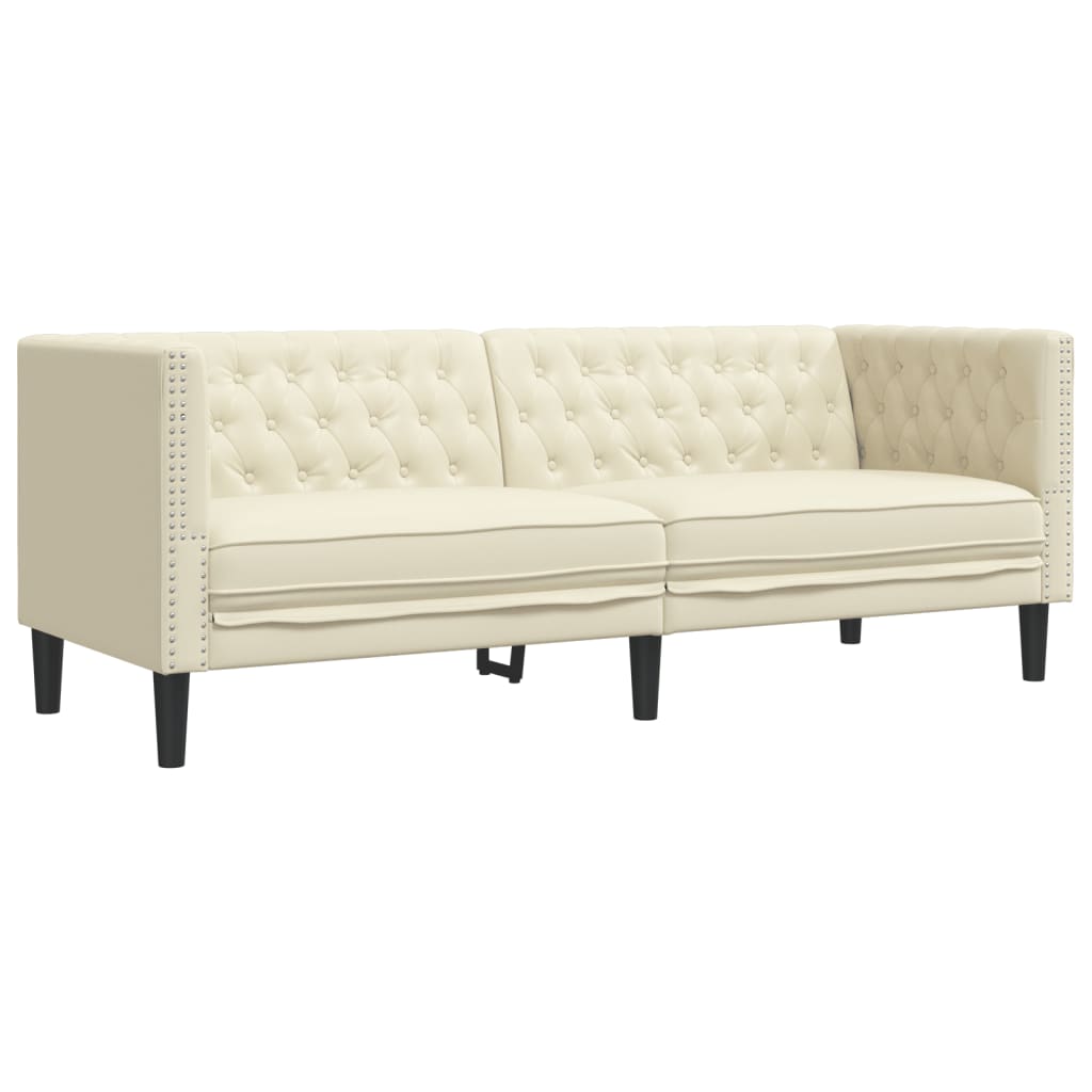 Ensemble de canapé Chesterfield en similicuir - Modèle Arthur