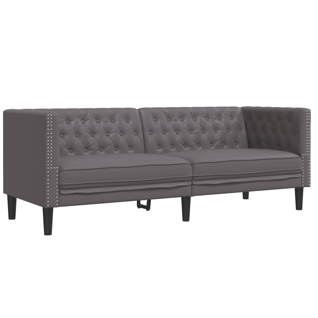 Ensemble de canapé Chesterfield en similicuir - Modèle Arthur
