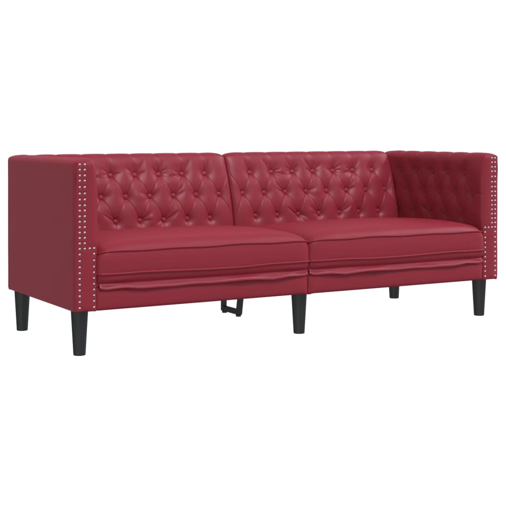 Ensemble de canapé Chesterfield en similicuir - Modèle Arthur
