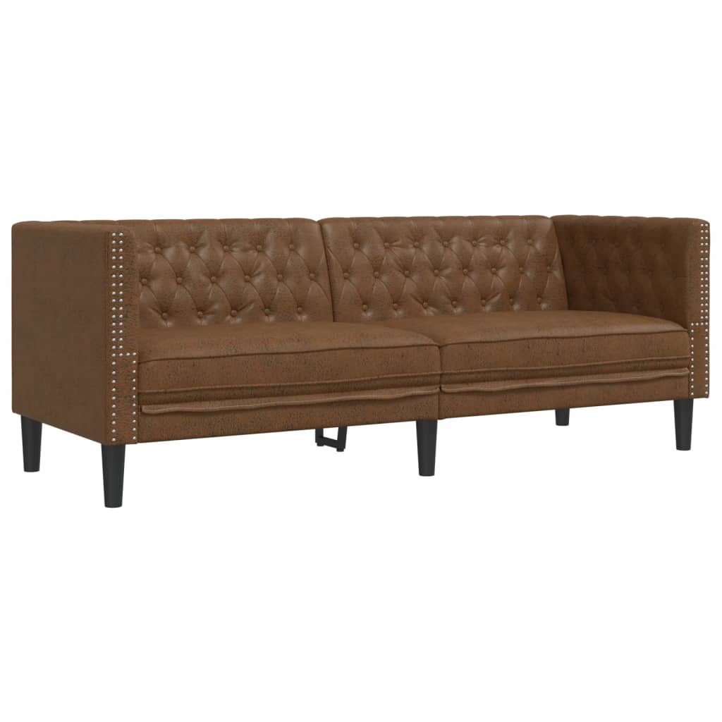 Ensemble de canapé Chesterfield en similicuir - Modèle Arthur