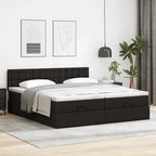Lit coffre ottoman à LED avce matelas - surmatelas - tête de lit - Modèle Céleste