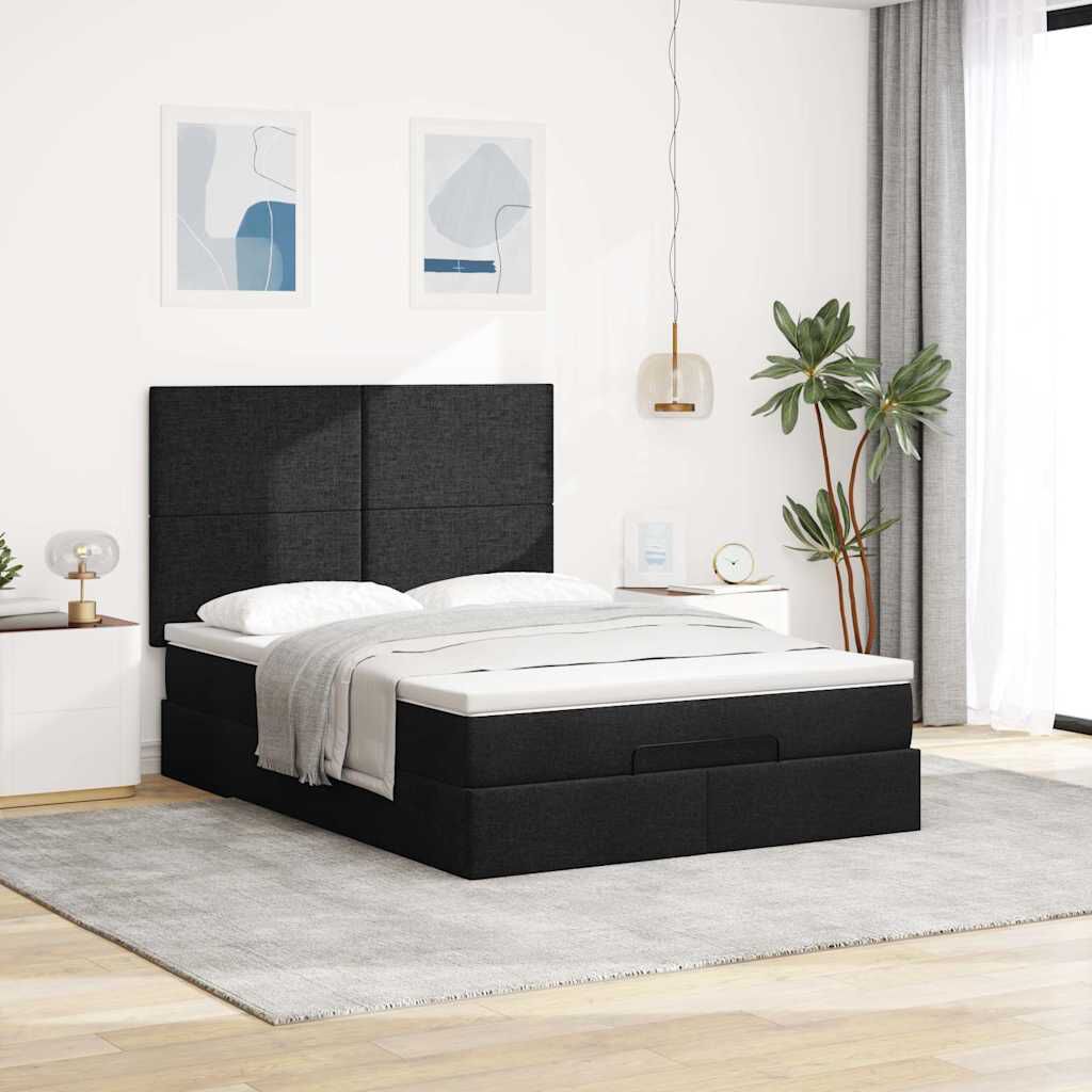 Lit coffre ottoman avec matelas - surmatelas - tête de lit XL - Modèle Eléonore