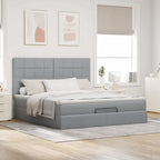 Lit coffre ottoman avec matelas - surmatelas - tête de lit XL - Modèle Eléonore