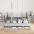 Lit coffre en bois avec rangement - matelas inclus - Modèle Naya
