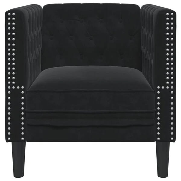 Fauteuil Chesterfield en velours - Modèle Georges
