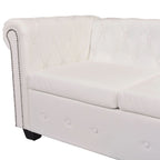 Canapé d'angle Chesterfield en similicuir - Modèle Clément