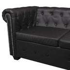 Canapé d'angle Chesterfield en similicuir - Modèle Clément