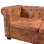 Canapé d'angle Chesterfield en similicuir - Modèle Clément