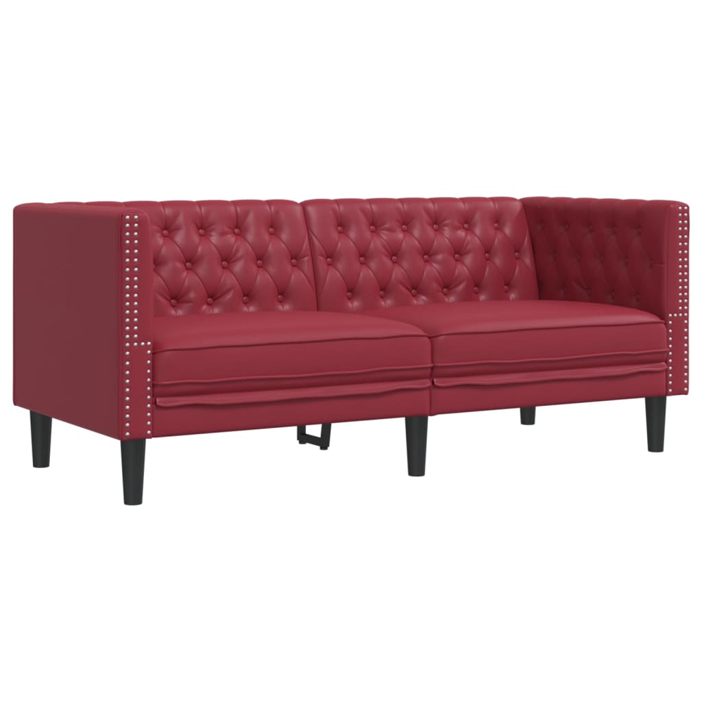 Ensemble de canapé Chesterfield en similicuir - Modèle Arthur